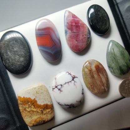 Mix Stone Cabochon Gemstones Natural Mix Stone Cabochons for Jewelry Making, Assorted Loose Gemstones, Premium Polished Gems