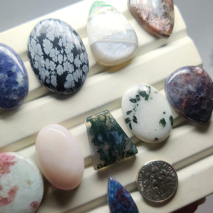 Natural Mix Stone Gemstone Cabochons | Multi Gemstone Stones for Rings, Pendants