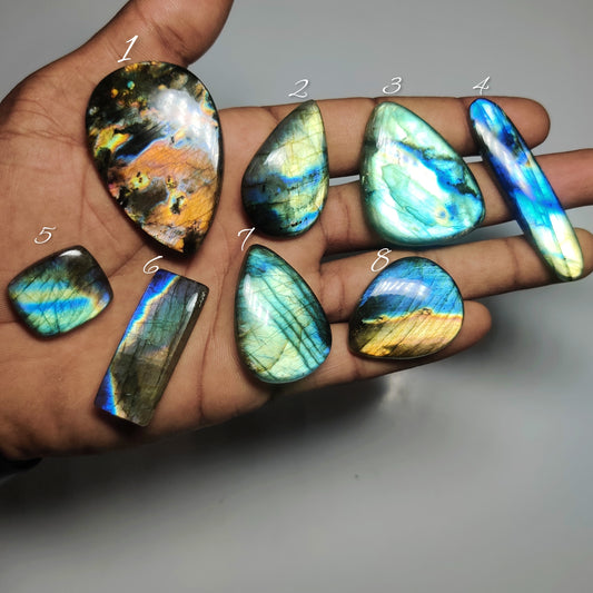 Labradorite Cabochons for Jewelry Making | Flashy  Labradorite Gemstone