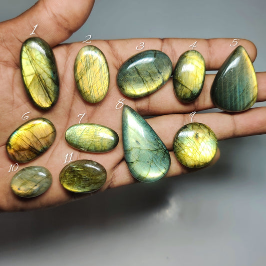 Natural Labradorite Gemstone Cabochons | Flashy Stone for Rings, Pendants