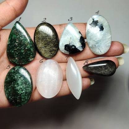 Mix Stone Gemstone Cabochons Natural Mix Stone Cabochons for Jewelry Making, Loose Assorted Gemstones, High Quality Polished Gems