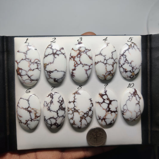 Natural Wild Horse Jasper Gemstone Cabochons | White Black Pattern Stone for Rings, Pendants