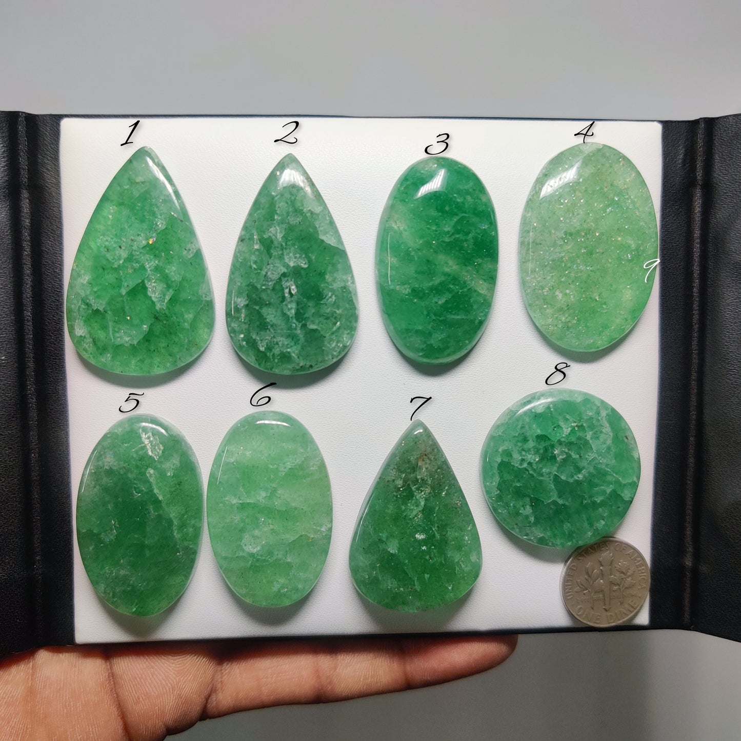 Natural Green Aventurine Gemstone Cabochons | Green Quartz Stone for Rings, Pendants