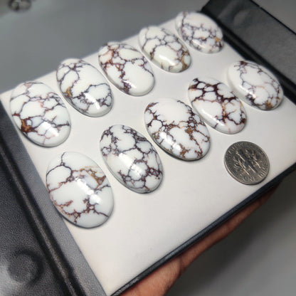 Natural Wild Horse Jasper Gemstone Cabochons | White Black Pattern Stone for Rings, Pendants