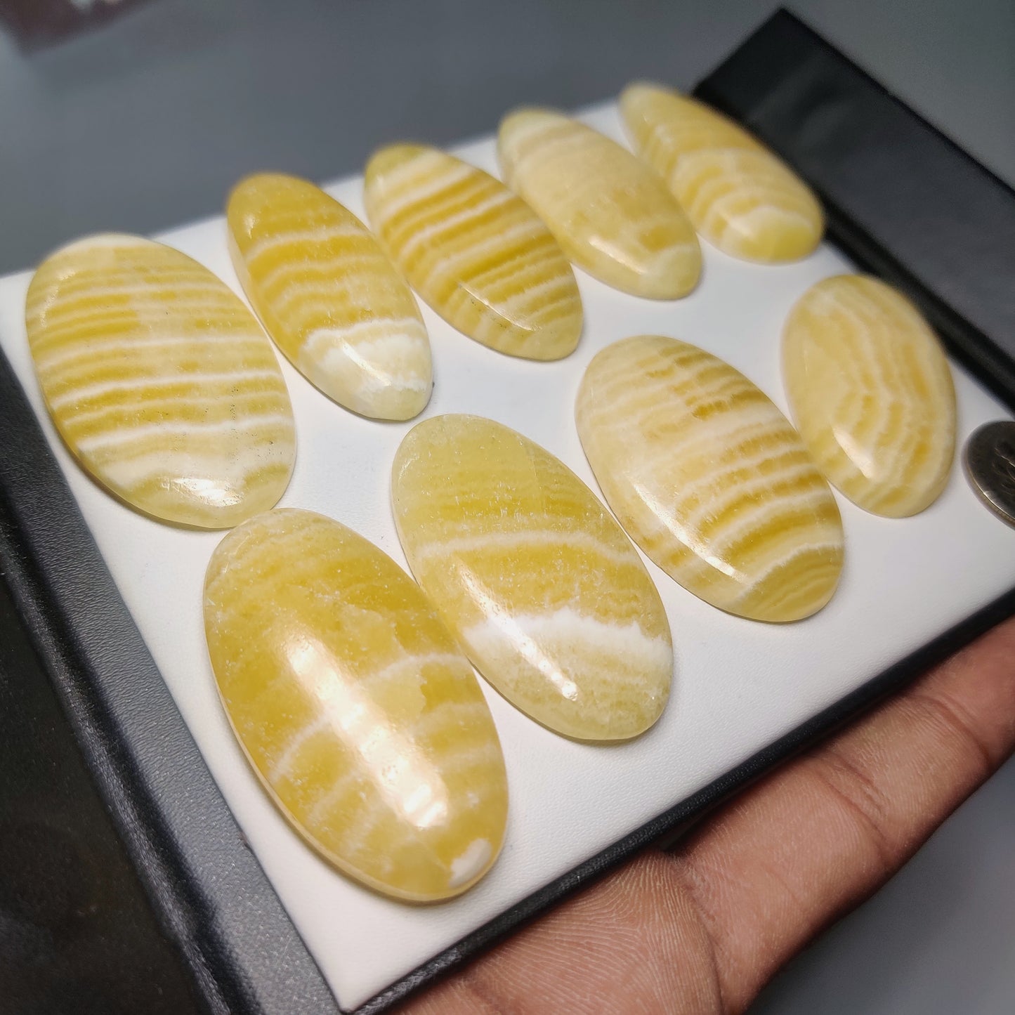 Yellow Calcite Cabochons for Jewelry Making | Natural Yellow Calcite Gemstone