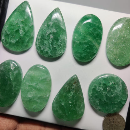 Natural Green Aventurine Gemstone Cabochons | Green Quartz Stone for Rings, Pendants