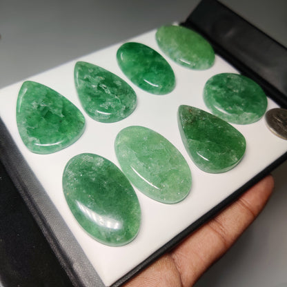 Natural Green Aventurine Gemstone Cabochons | Green Quartz Stone for Rings, Pendants