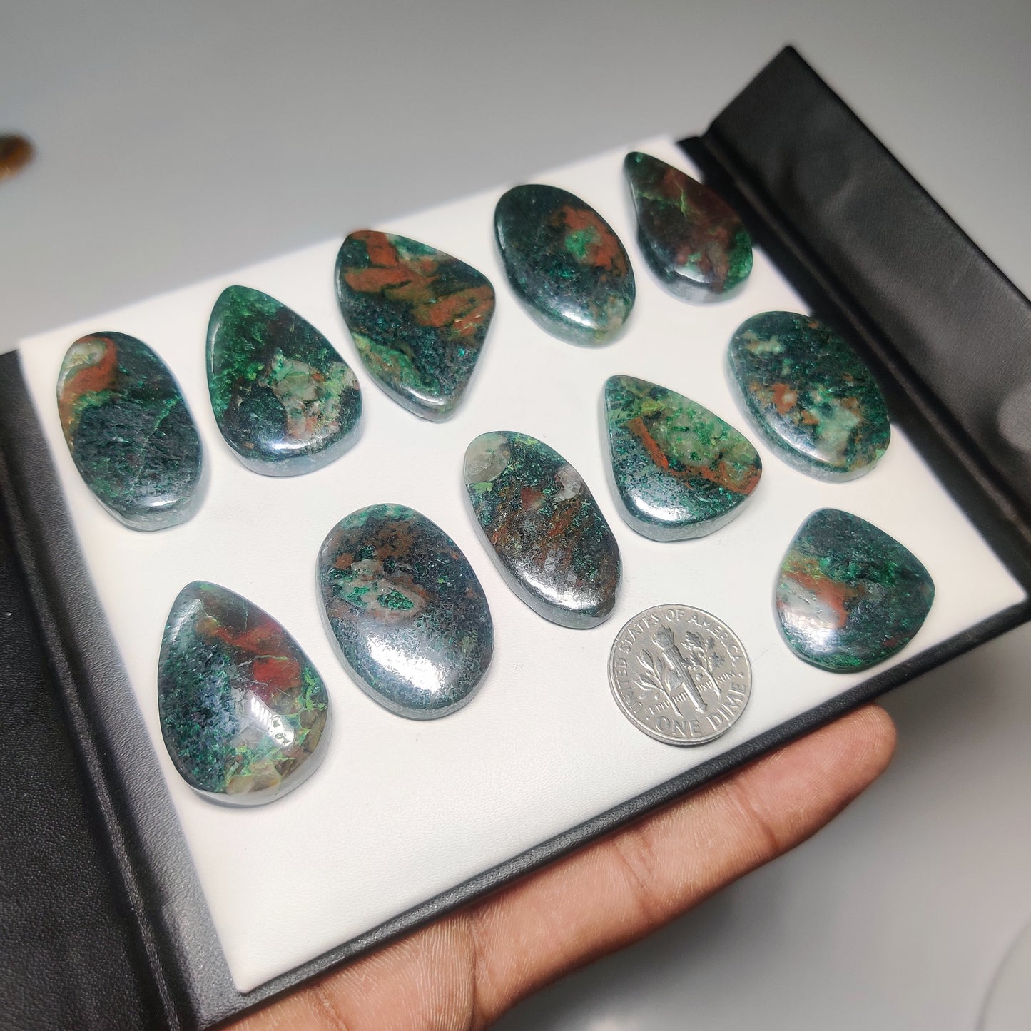 Natural Gun Metal Azurite Gemstone Cabochons | Metallic Blue Stone for Rings, Pendants