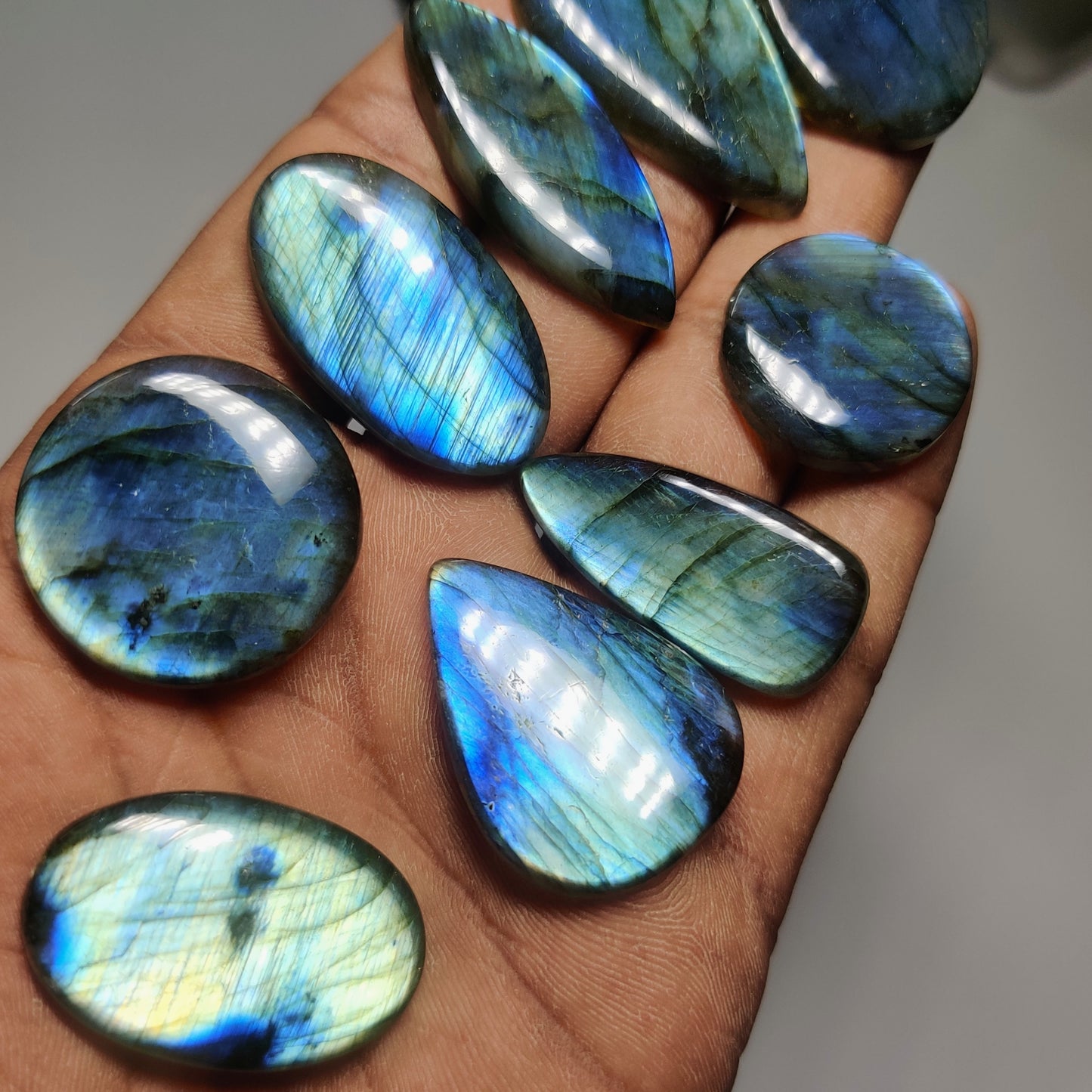 Blue Labradorite Cabochons for Jewelry Making | Natural Blue Flash Labradorite