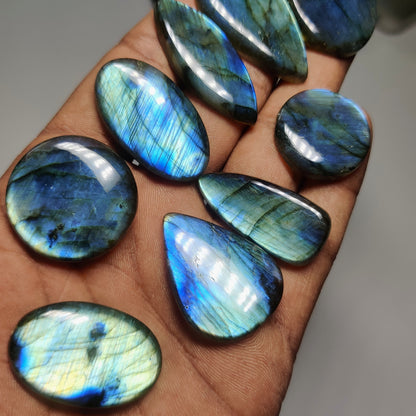 Blue Labradorite Cabochons for Jewelry Making | Natural Blue Flash Labradorite