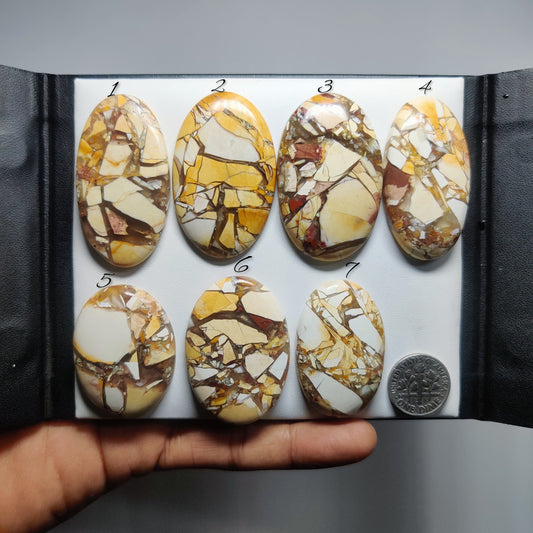 Natural Brecciated Mookaite Gemstone Cabochon | Top Quality Australian Jasper Stone for Jewelry Making | Handmade Cut Loose Stone