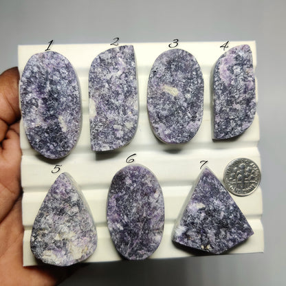 Lepidolite Druzy Cabochons for Jewelry Making | Natural Purple Lepidolite Druzy Gemstone