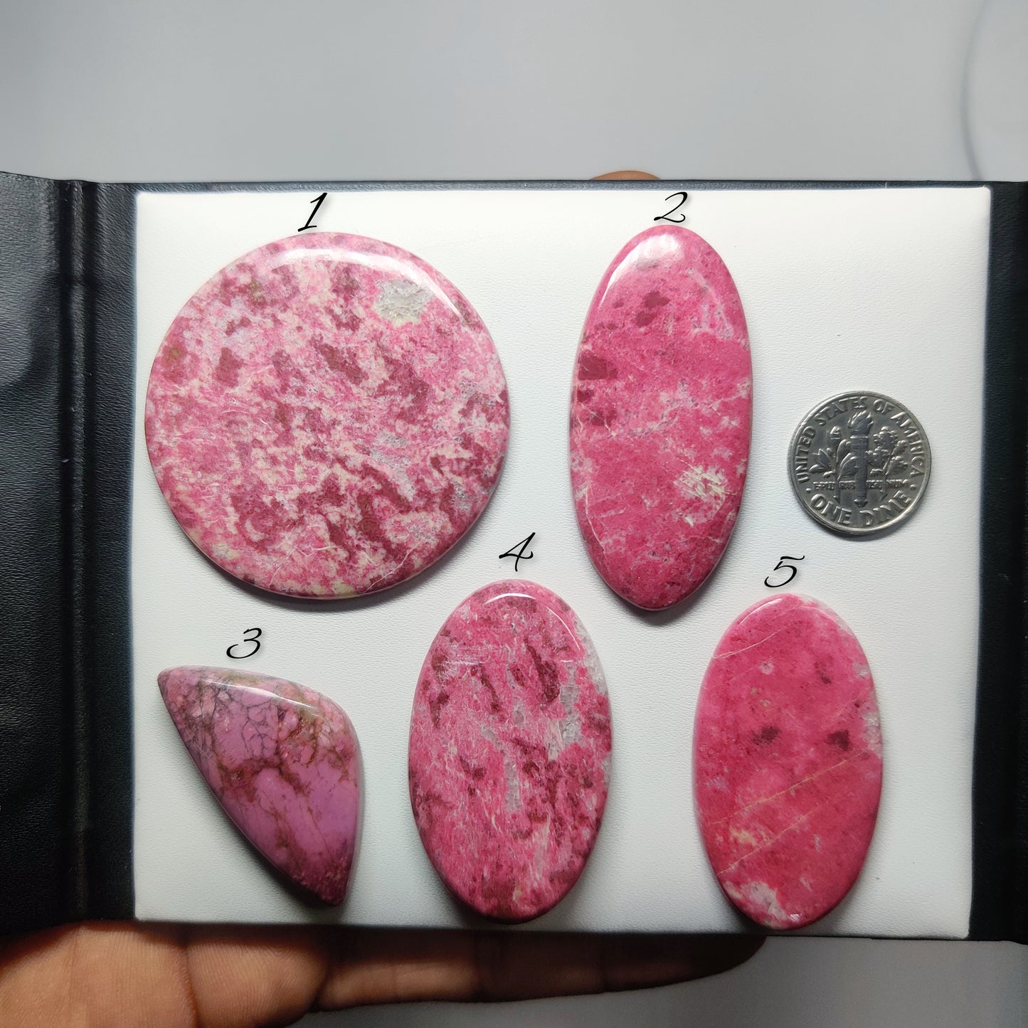 Natural Thulite with Sunstone Gemstone Cabochons | Sparkling Pink Stone for Rings & Pendants
