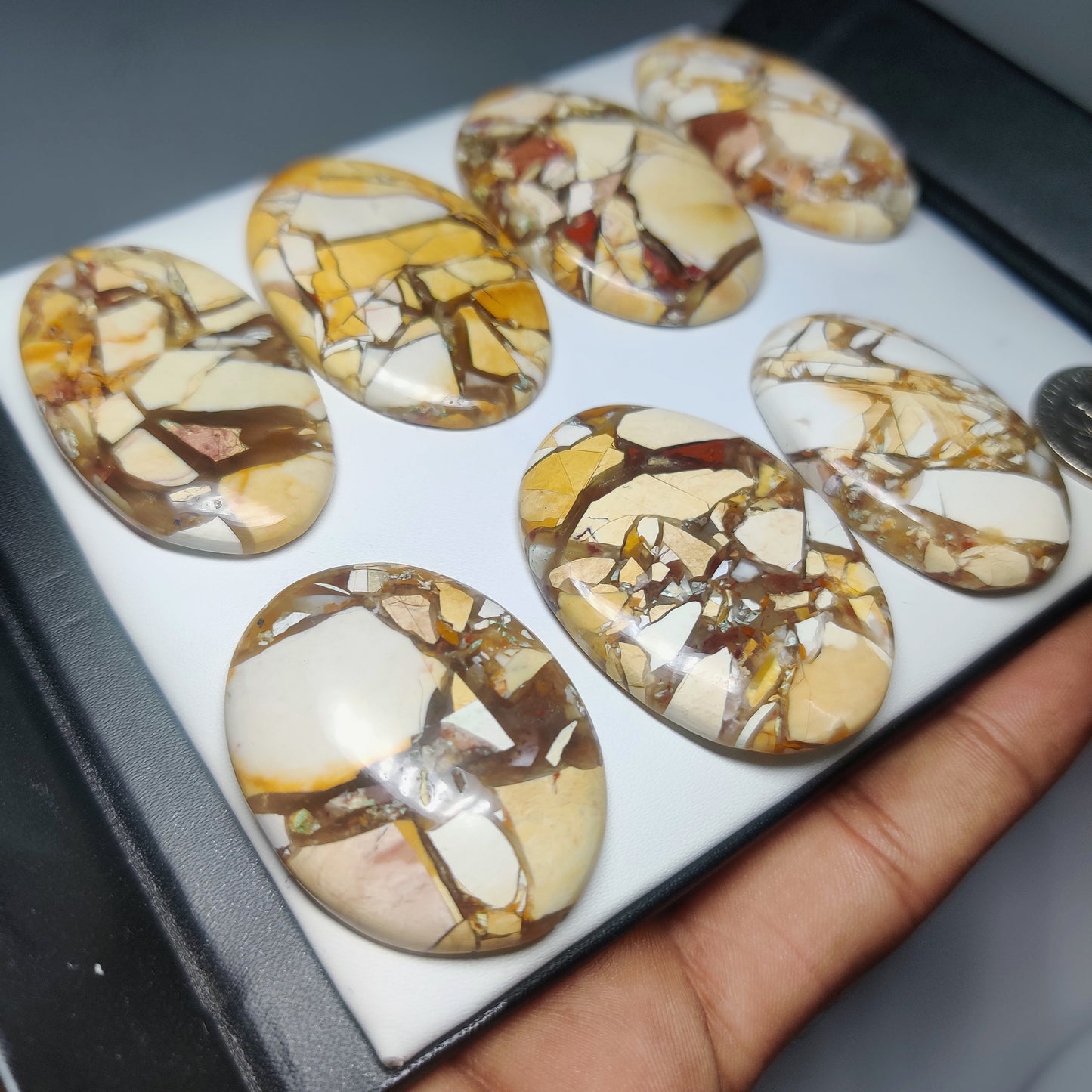 Natural Brecciated Mookaite Gemstone Cabochon | Top Quality Australian Jasper Stone for Jewelry Making | Handmade Cut Loose Stone