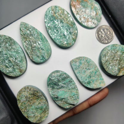 Natural Amazonite Druzy Gemstone Cabochon | Premium Amazonite Druzy Loose Stone for Jewelry Making | Sparkling Designer Jewelry Supply