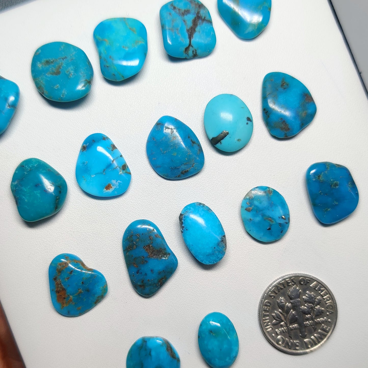 Natural Turquoise Gemstone Cabochons | Blue Green Stone for Rings & Pendants