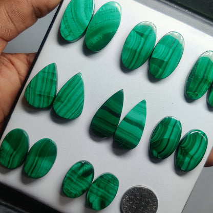 Natural Malachite Pairs Gemstone | Loose Green Malachite Stone | Premium Jewelry Making Supply | Designer Jewelry Gemstone