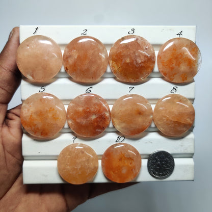 Natural Orange Aventurine Gemstone Cabochons | Sparkling Orange Stone for Rings & Pendants