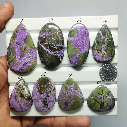 Premium Natural Stichtite Cabochons | Rare Purple Gemstones for Unique Jewelry Creations