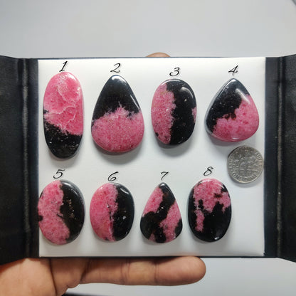 Natural Rhodonite Gemstone Cabochon | Premium Pink Rhodonite Loose Stone for Jewelry Making