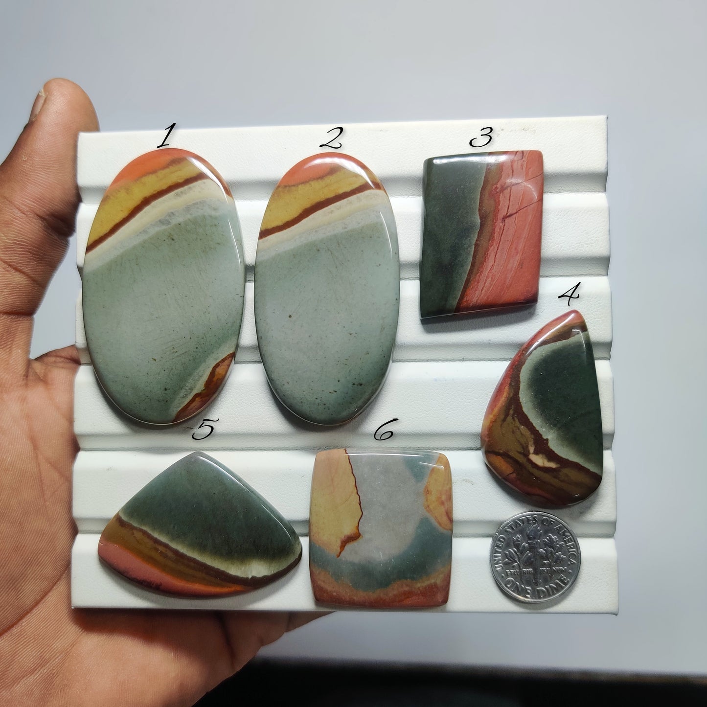 Natural Polychrome Jasper Gemstone Cabochons | Desert Jasper Stone for Rings & Pendants