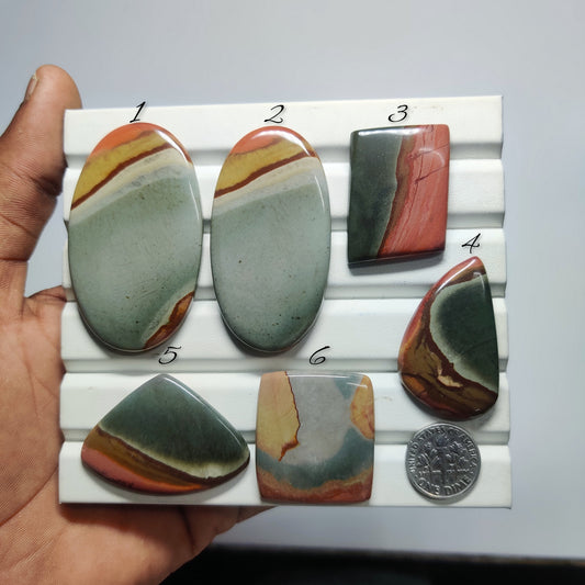 Natural Polychrome Jasper Gemstone Cabochons | Desert Jasper Stone for Rings & Pendants