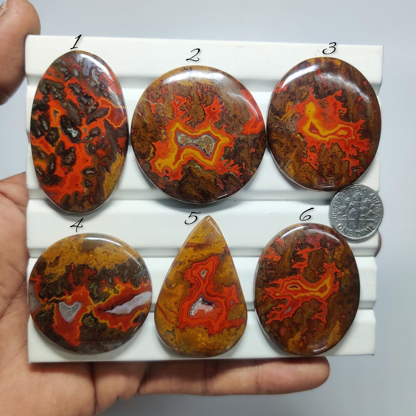 Natural Seam Agate Gemstone Cabochon | Unique Pattern Agate Loose Stone for Jewelry Making | Premium Handmade Polished Cabochon