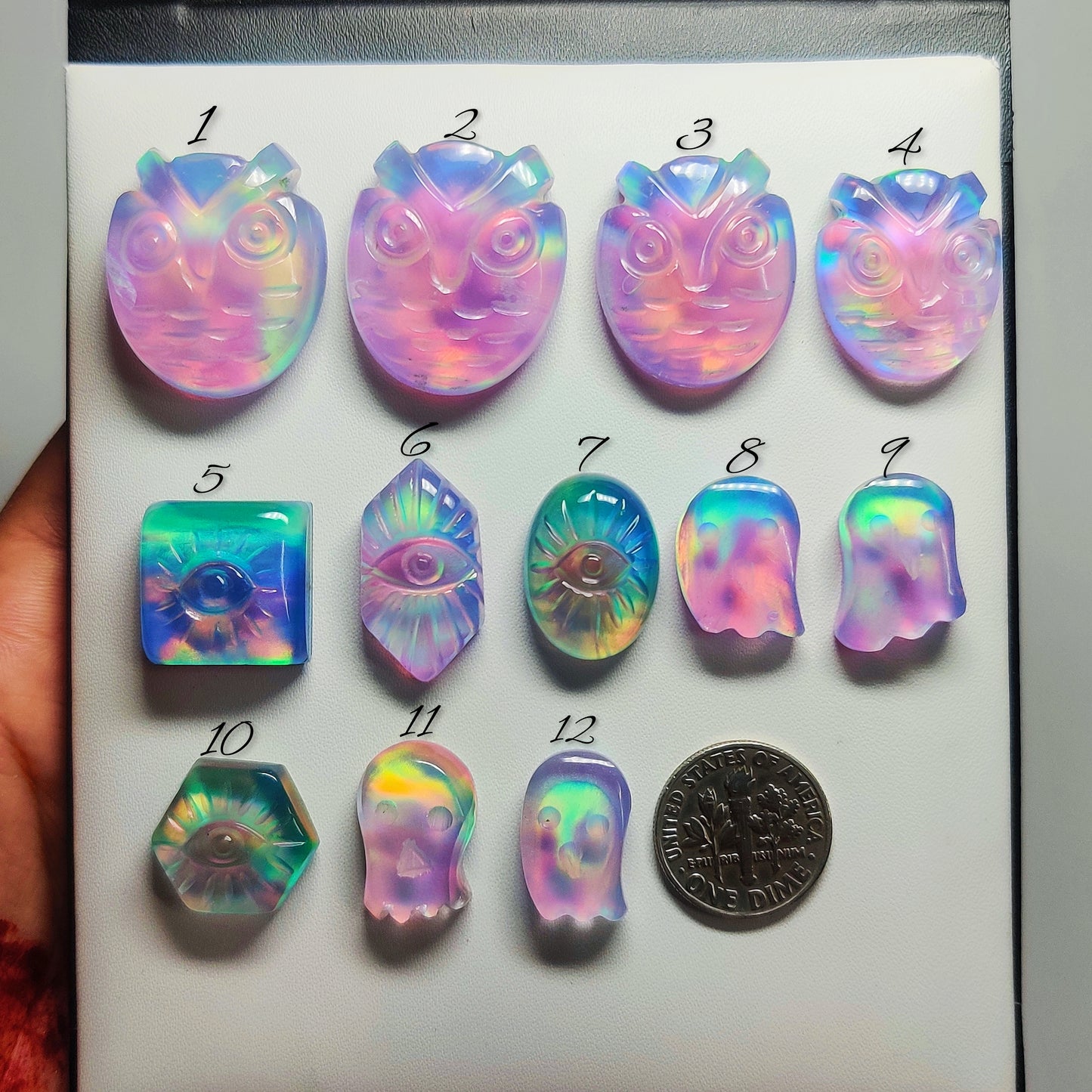 Aurora Opal & Crystal Quartz Doublets Gemstone Cabochon | Vibrant Fire Opal Doublet Loose Stone for Jewelry Making