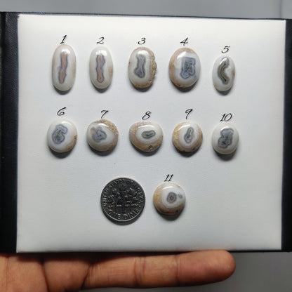 Natural Solar Quartz Gemstone Cabochons | Stalactite Quartz Stone for Rings & Pendants