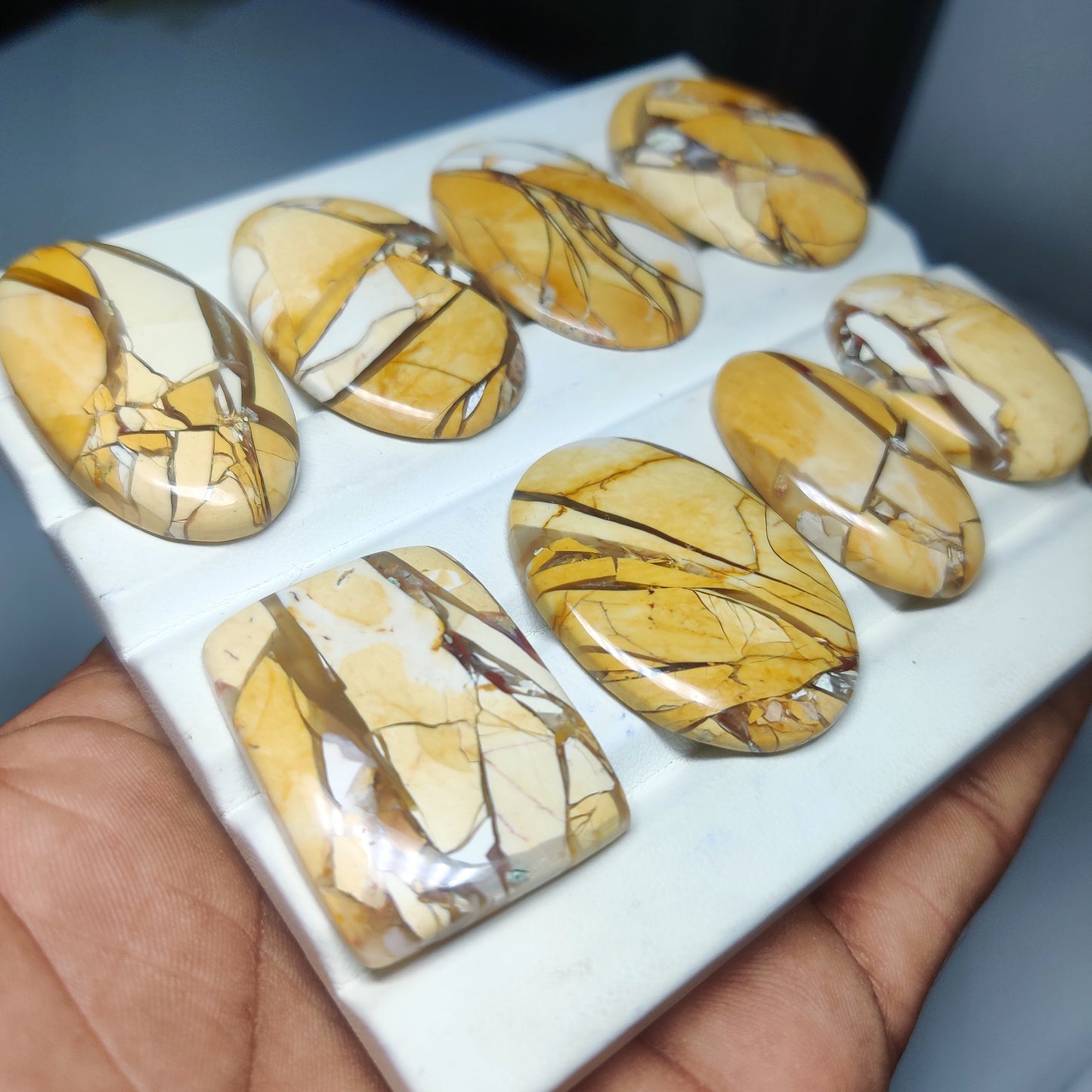 Natural Brecciated Mookaite Gemstone Cabochon | Top Quality Australian Jasper Stone for Jewelry Making | Handmade Cut Loose Stone