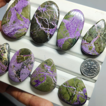 Premium Natural Stichtite Cabochons | Rare Purple Gemstones for Unique Jewelry Creations