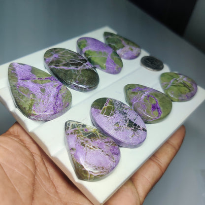 Premium Natural Stichtite Cabochons | Rare Purple Gemstones for Unique Jewelry Creations
