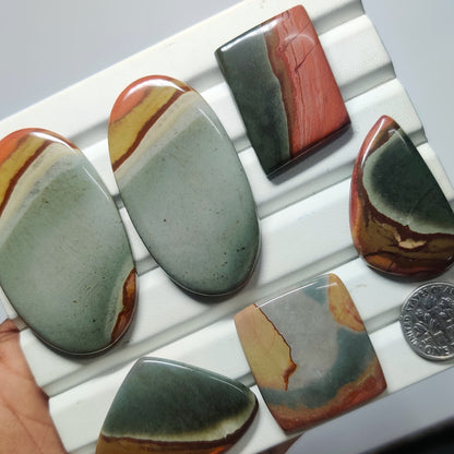 Natural Polychrome Jasper Gemstone Cabochons | Desert Jasper Stone for Rings & Pendants