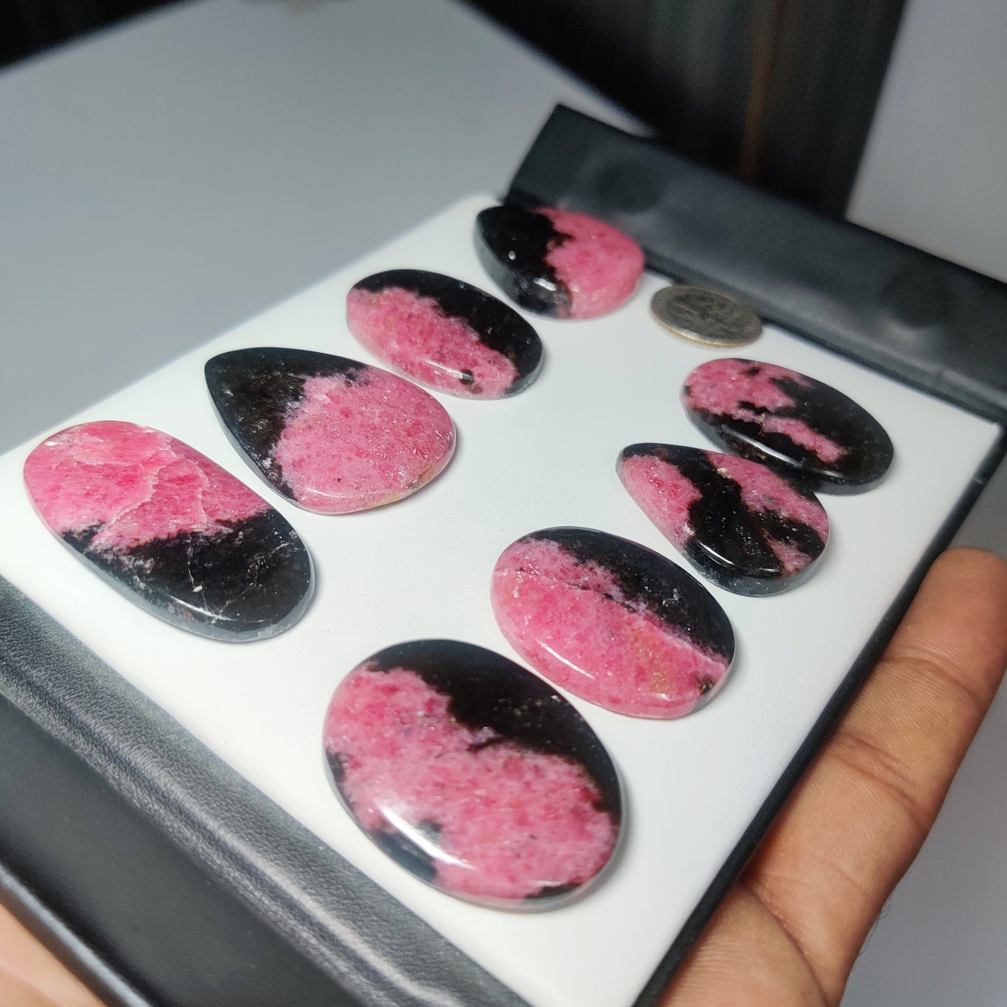 Natural Rhodonite Gemstone Cabochon | Premium Pink Rhodonite Loose Stone for Jewelry Making