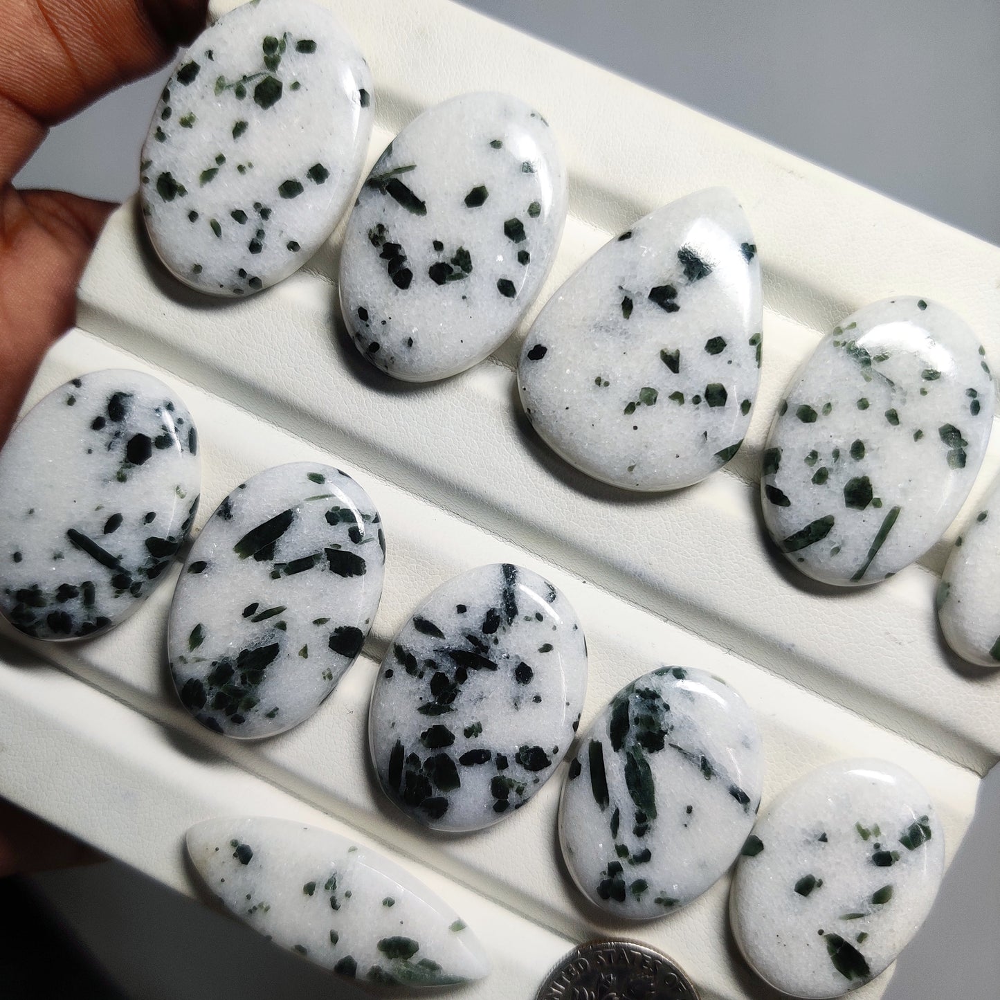 Natural Green Tourmaline Agate Gemstone Cabochon | Premium Loose Tourmaline Agate Stone for Jewelry Making | Handmade Polished Cabochon
