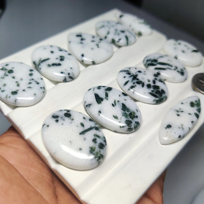 Natural Green Tourmaline Agate Gemstone Cabochon | Premium Loose Tourmaline Agate Stone for Jewelry Making | Handmade Polished Cabochon