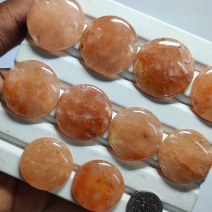 Natural Orange Aventurine Gemstone Cabochons | Sparkling Orange Stone for Rings & Pendants