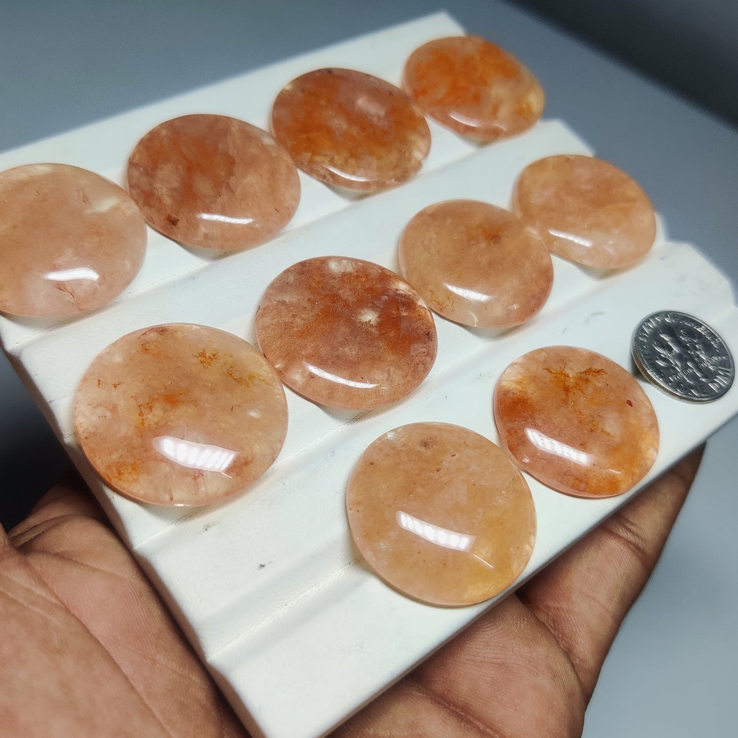 Natural Orange Aventurine Gemstone Cabochons | Sparkling Orange Stone for Rings & Pendants