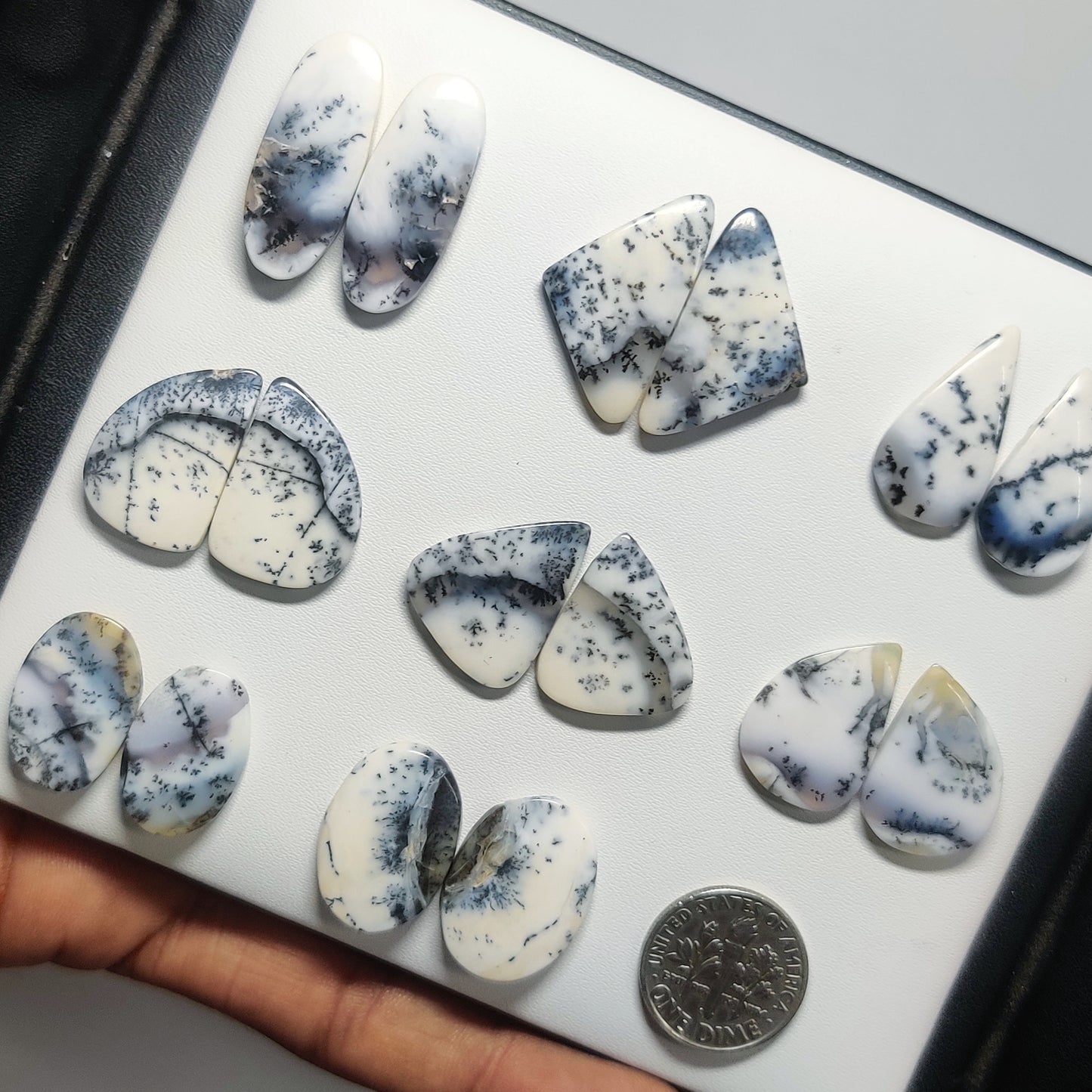 Natural Dendritic Opal Gemstone Cabochon | Scenic Tree Pattern Opal Loose Stone for Jewelry Making | Premium Handmade Polished Cabochon