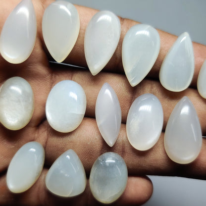 White Moonstone Cabochons for Jewelry Making | Natural White Moonstone Gemstone