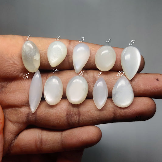 Natural White Moonstone Gemstone for Jewelry Making | Premium Quality Calibrated Loose Moonstones | Lab Tested & Expert Cut