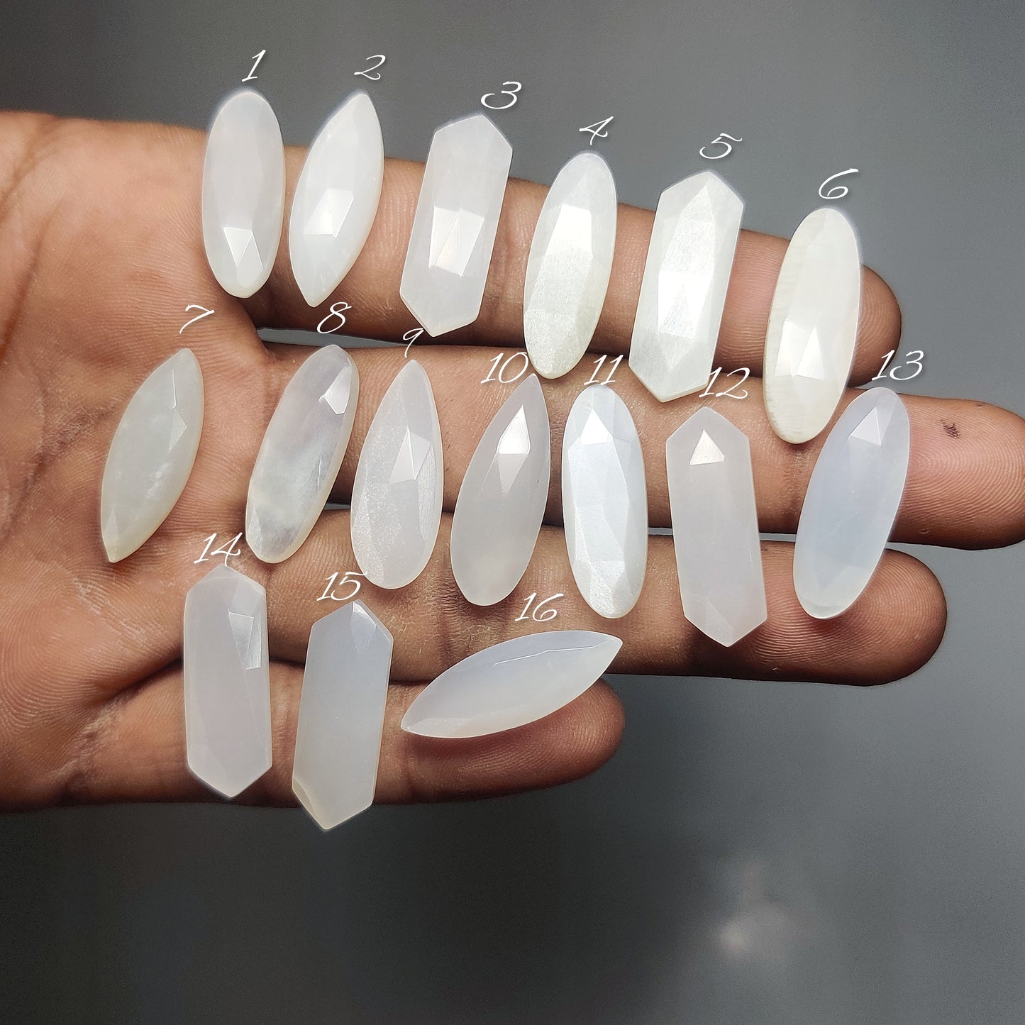 Natural White Moonstone Rose Cut Cabochon | Flashy Moonstone for Rings & Pendants