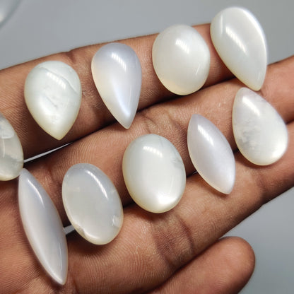 Natural White Moonstone Gemstone for Jewelry Making | Premium Quality Calibrated Loose Moonstones | Lab Tested & Expert Cut