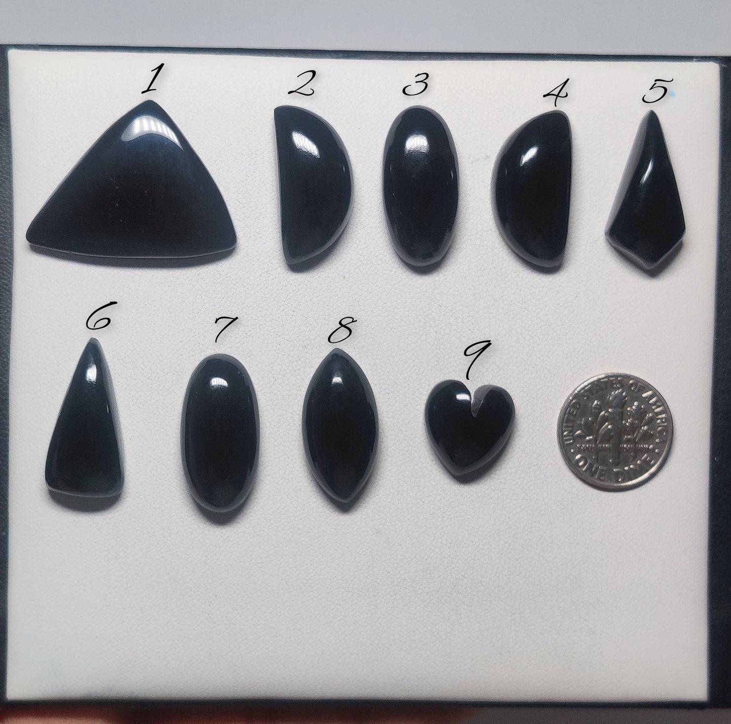 Natural Black Onyx Gemstone Cabochons | Polished Black Stone for Rings & Pendants
