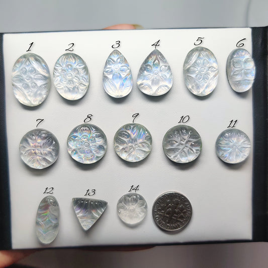 Mother of Pearl Crystal Quartz Doublets | Premium Doublet Gemstones for Rings, Pendants & Jewelry