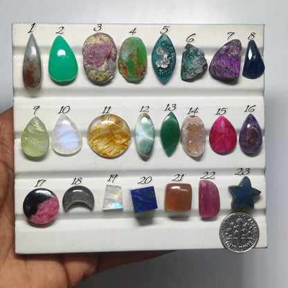Natural Mix Stone Gemstones | Multi Gemstone Cabochons for Rings, Pendants & Jewelry