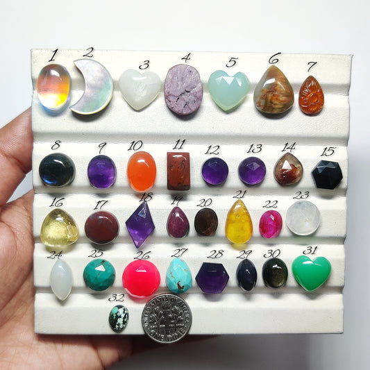 Natural Mix Stone ( Name in the description ) Gemstone Cabochons for Jewelry Making |Mix Stone Jewelry Making Supplies