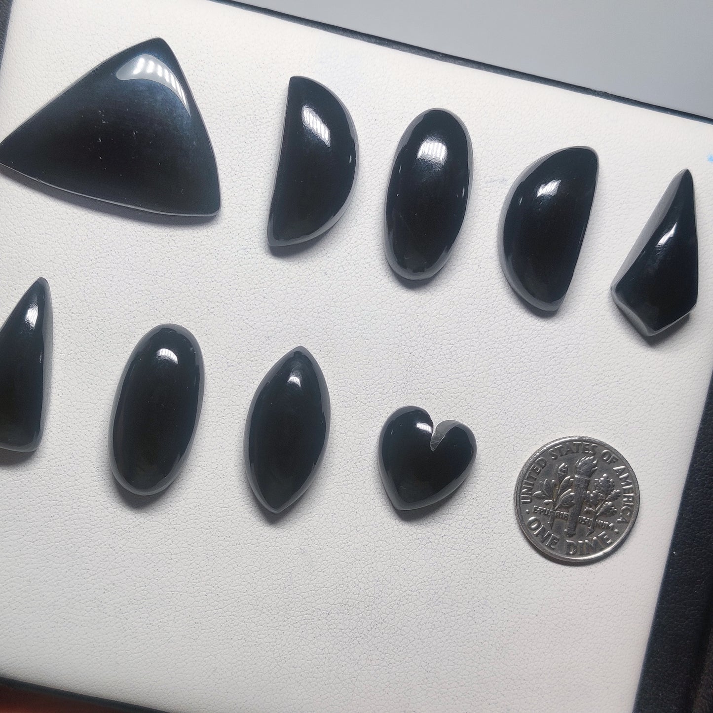 Natural Black Onyx Gemstone Cabochons | Polished Black Stone for Rings & Pendants