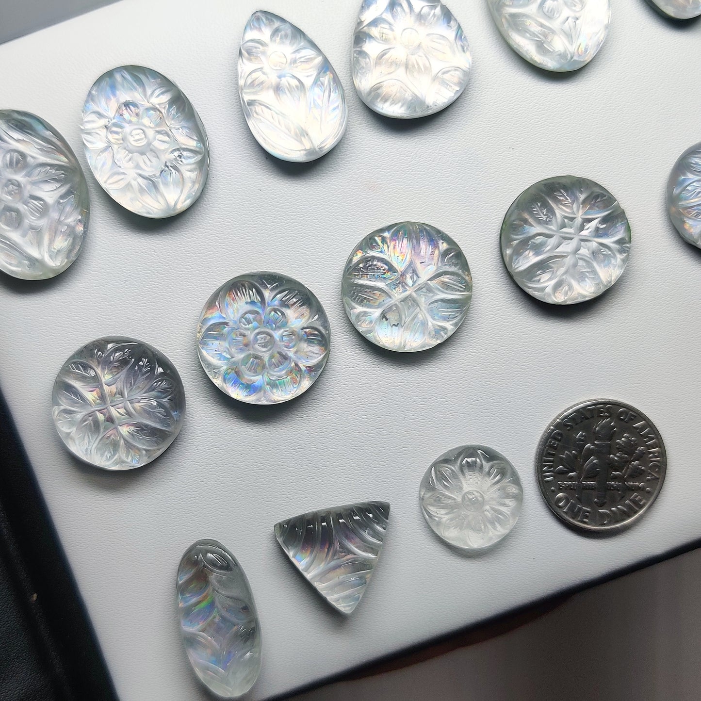 Mother of Pearl Crystal Quartz Doublets | Premium Doublet Gemstones for Rings, Pendants & Jewelry