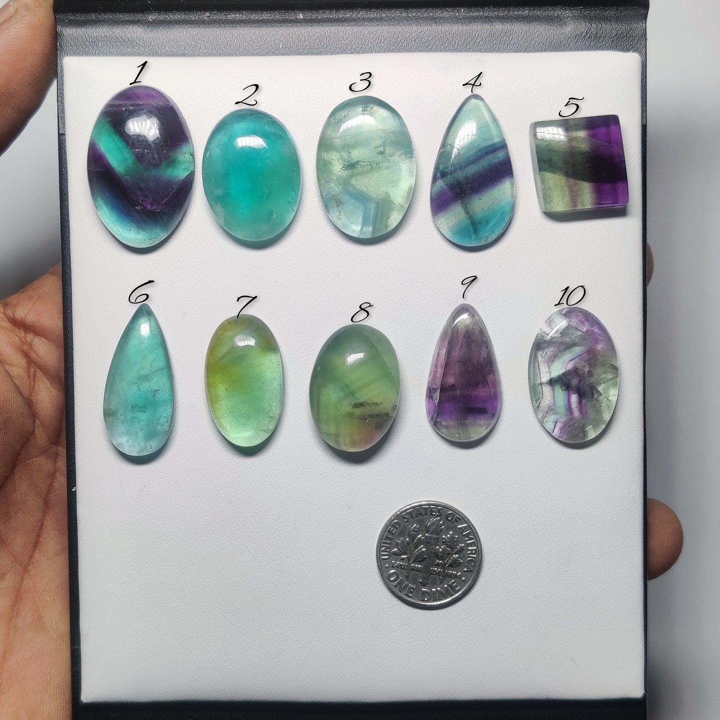 Natural Fluorite Gemstone Cabochons for Jewelry Making | Premium Loose Fluorite Stones